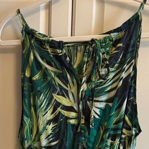 Palm printed maxi dress